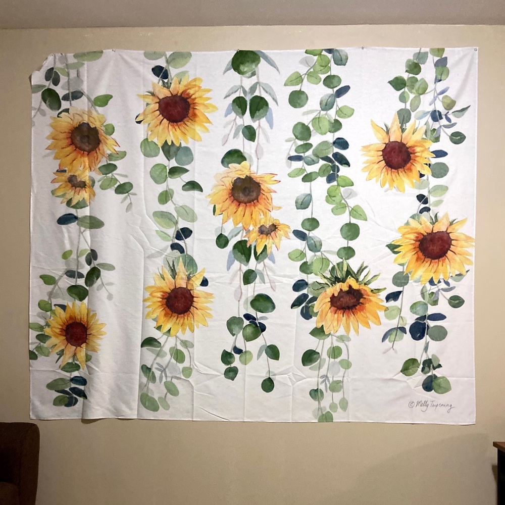 Sunflower and Eucalyptus Tapestry
